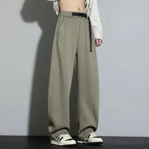 록쉬블몰 팬츠 남친 캐주얼 스트랩 밴딩 봄가을 빅사이즈 스트레이트 트레이닝 HO3