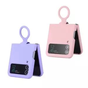 갤럭시Z플립 뽀또 컬러 실리콘 핸드링 케이스 제트플립 3 케이스 위드링 삼성지플립4 4링