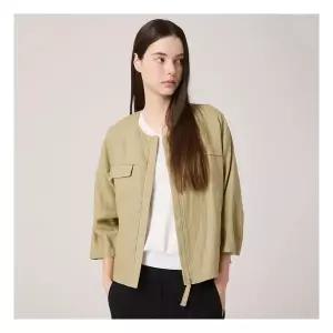 [보니스팍스] ( 직영)노카라 린넨 숏 자켓-BC21JK030