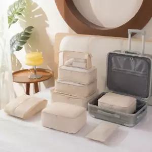 8종 김숙 여행 파우치 여행용 압축 이너백 트레블백 패킹폴더 세트 키트 캐리어 신발 속옷 수납백 트래블 백 세면백 워시백 기어 캐리어용 가방 방수 지퍼백 브래든 세면 도구 의류