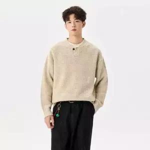 솔저스2 남친 빈티지 캐주얼 가을 카디건 헨리넥 스웨터 럭셔리 고급 OPH3