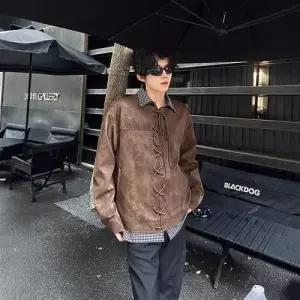 슬램덩크 남친 캐주얼 빈티지 코트 눈송이 패드 재킷 쇼트 스탠드넥 HO1