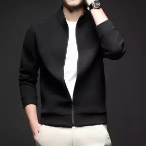 남자 가을 캐주얼 아이템 긴팔 트렌디 가디건 집업 솔리드 스포티 스탠드넥 맨투맨 HT3