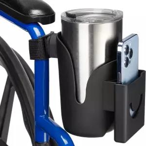 휠체어용 조이투투스 컵 홀더 2 in 1 물병 및 전화 브래킷 워커 롤레이터 유모차 스쿠터용 범용 음료