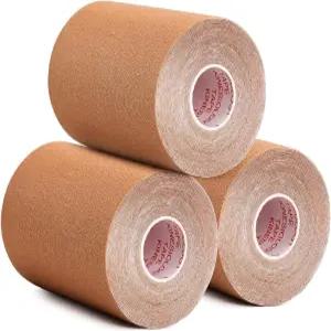 Gsbomzap 3팩 운동학 테이프 를 위한 4인치 x 5.5yd 방수 근육 지지 접착 스포츠 관절 무릎 발목 어깨