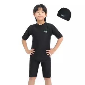 [제테스]제테스 남아 스플래쉬 블랙 생존수영 실내수영복 래쉬가드 세트  B1O581