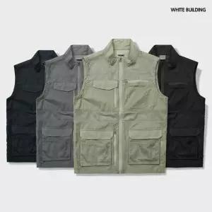 [화이트빌딩]화이트빌딩 봄 여름 남성 멀티포켓 낚시조끼 작업복