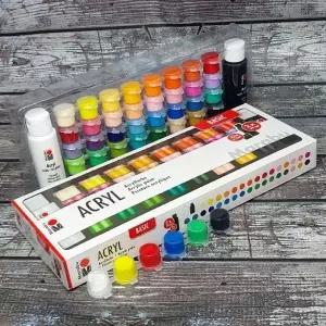 아크릴컬러 페인트 세트 34색 3.5ml 소용량 59ml 대용량 혼합형 물감