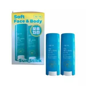 식물나라 보송 페이스 앤 바디 선스틱 30g x2개, SPF50+ PA++++