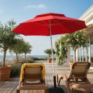 카페 테라스 정원 대형 야외 파라솔 물통 받침대 포함 세트