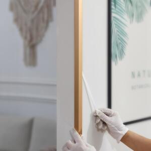 벽 보호, 도어 프레임, 타일 가장자리(3Pcs x 2.9ft 0.8인치, 매트 골드)를 위한 가힝 알루미늄 L 몰딩 코너 가드, 필 앤 스틱 트림