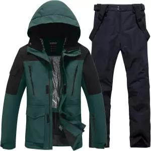 남성 스키복 방수 스노우슈트 투피스 스노보드 재킷과 바지 세트 야외 방풍 겨울 따뜻한