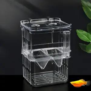 EKMOIS 수족관 어류 사육기 상자 부화 인큐베이터 다기능 아크릴 격리 치어 베타 새우 및 작은 거북이용