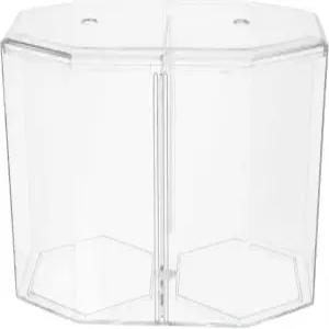 POPETPOP 미니 아크릴 어류 사육 탱크 칸막이가 있는 투명 상자 - 새우를 위한 작은 수족관