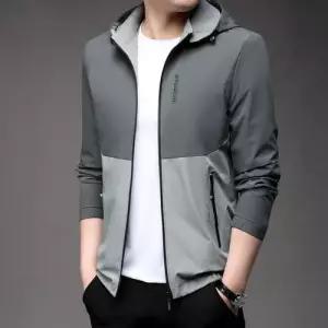 남자 봄 가을 야상재킷 비즈니스 야상사파리 배색 출근룩 하이넥 후드 인기3