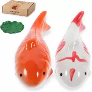 진예 세라믹 플로팅 코이 피쉬 차이나 글레이즈 장인 연못 장식 가짜 물고기 금붕어 분수 조류 목욕 수족관