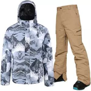 YEEFINE 남성 스키복 방수 스노우수트 겨울 재킷 및 바지 세트 야외 따뜻한 스노우보드