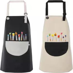 FZeyxior 2팩 아티스트 앞치마 조절 가능한 방수 가드닝 귀여운 소년 소녀들이 들이 요리 베이킹을 그릴 수