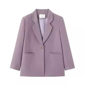 여성용 빈티지 캐주얼 정장 재킷 퍼플 코트 봄가을 트윌 슬림핏 원픽3