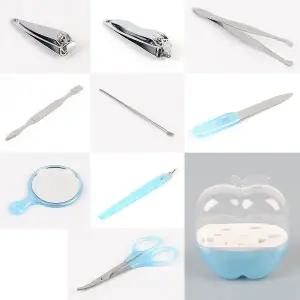 손톱깎이 세트 9P 네일케어 도구 가위 쪽집게 거울