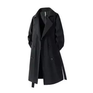 픽호샵 남자 하프 빈티지 캐주얼 가을 키작남 코트 오버 니 트렌치 멋스러운 꾹3