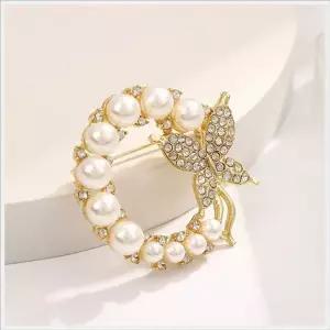 [하프클럽/]여성 패션 진주 보석 한복 꽃 패션 브로치