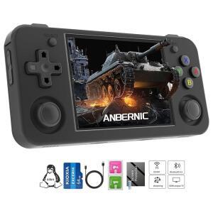 RG35XX H 레트로 핸드헬드 게임 콘솔 rg35xh 레트로 게임 콘솔 64 TF 카드 3300mAh 배터리 리눅스 시스템 3.5인치 IPS 화면 Cortex-A53 rg35x h 휴대용 핸드헬드 에뮬레이터(블랙)