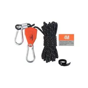 도르래스토퍼 블랙 캠핑 도르래 스트랩 스토퍼 고정 로프 4mm 4M