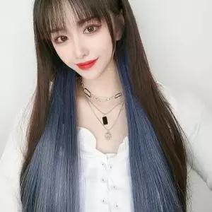 언니네 가발 그라데이션 브릿지 헤어피스 5p세트 애쉬블루