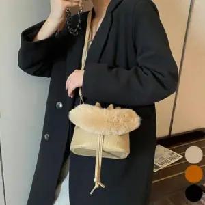 크로스백 밍크 손잡이 복조리 버킷백 미니 퍼 핸들