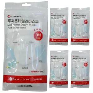 루치온 데일리 마스크 일회용 마스크 화이트 대형 25매(5매입 5개)