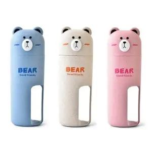 양치컵세트 휴대용칫솔통 곰돌이 칫솔통 손잡이형 칫솔케이스 양치컵 DD 13091