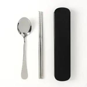( )수저선물용수저 델리밀 휴대용 수저 도시락 수저케이스 블랙 피크닉수저세트