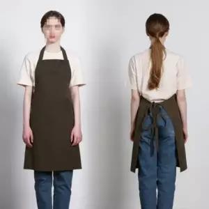 ( )카키 똑딱이 목끈 조절 발수 앞치마 홀 앞치마 매장 홀서빙 앞치마 유니폼 카페