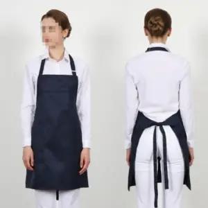 ( )네이비 목걸이형 목끈 조절 앞치마 홀 앞치마 식당 매장 홀서빙 앞치마 유니폼 카페