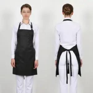( )블랙 목걸이형 목끈 조절 앞치마 홀 앞치마 식당 매장 홀서빙 앞치마 유니폼 카페