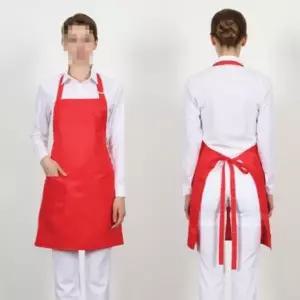 ( )레드 목걸이형 목끈 조절 앞치마 홀 앞치마 식당 매장 홀서빙 앞치마 유니폼 카페