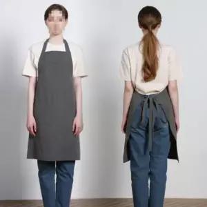 ( )그레이 똑딱이 목끈 조절 발수 앞치마 홀 앞치마 매장 홀서빙 앞치마 유니폼 카페
