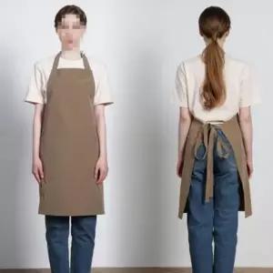 ( )베이지 똑딱이 목끈 조절 발수 앞치마 홀 앞치마 매장 홀서빙 앞치마 유니폼 카페