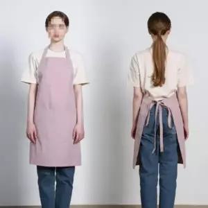 ( )핑크 똑딱이 목끈 조절 발수 앞치마 홀 앞치마 매장 홀서빙 앞치마 유니폼 카페