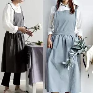 다용도 원피스 앞치마 대형 포켓 꽃집 어린이집 유치원 학교 카페 커피숍