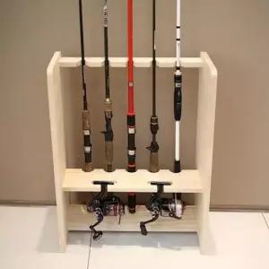 릴낚시 아름데코 원목 낚시대 거치대 거치대-5구+릴