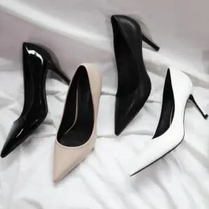 슬링백힐 여성 뾰족코 베이직 스텔레토 하이힐 슬림라인