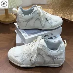 [애슬릿] 키높이 운동화 가죽 사이드 라인 레이스업 여름 단화 3cm