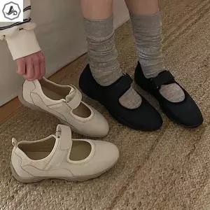 [애슬릿] 메리제인 스니커즈 발편한 찍찍이 벨크로 발레코어 단화