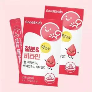 굿앤키즈 어린이 유아용 맛있는 철분 비타민 딸기맛 30p 60g 2개 4586877