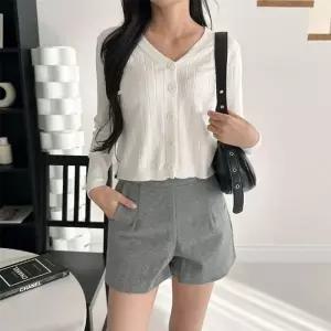 여름 가디건 브이넥 골지 크롭 가디건 여름 자외선차단의류 라이트 외출복 여성UV차단 썸머아우터