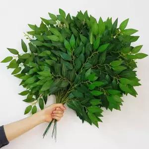 VOELIGT 24PCS 이탈리안 러스커스 그리너리 54cm 인공 스템 잎 갈랜드 웨딩 아치 플라워 테이블 풍선 홈