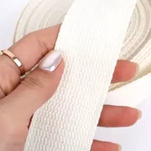 ( )가방끈 부자재 가방부자재 웨이빙끈 아이보리 38mm x 에코백끈 5m