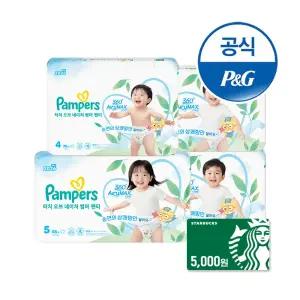 [오늘의픽]팸퍼스 2026 터치오브네이처 썸머 팬티형 기저귀 4~ 6단계 4팩 (총2박스)+스타벅스